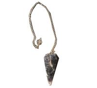 Natural Stone Iolite Pendulum Crystal Pendulum Vintage Hexagonal Crystal Pendulum for Dowsing Pendulum Chakra Reiki Divination Meditation Wiccan (Iolite)