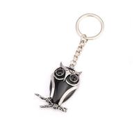 Natural stone keychain cute animal owl tiger eye stone opal crystal pendant key ring card holder motorcycle backpack accessories jewelry,Obsidian,One size