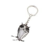 Natural stone keychain cute animal owl tiger eye stone opal crystal pendant key ring card holder motorcycle backpack accessories jewelry,White crystal,One size