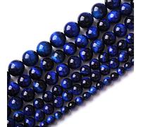 Natural Stone Lapis Blue Tiger Eye Beads Round Loose Spacer Beads for Jewelry Making DIY Bracelet Necklace 10mm 38pcs