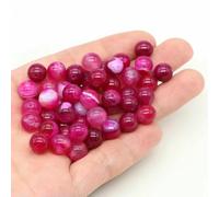 Natural Stone Loose Beads 4 6 8 10mm Green Southern Jade Round Charms Crystal Bead for Jewelry Making DIY Bracelet Necklace-Pink Striped Agate-8mm-45-46pcs