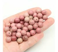 Natural Stone Loose Beads 4 6 8 10mm Green Southern Jade Round Charms Crystal Bead for Jewelry Making DIY Bracelet Necklace-Pink Rhodonite-10mm-36-39pcs