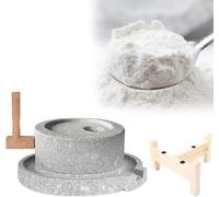 Natural Stone Mill, Flour Barley Stone Grinder Mill Hand Crank,Household Classic Paste for Grinding Grains(20 x 30 cm (7 7/8 x 11 3/4"))