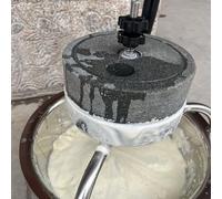 Natural Stone Mill, Hand Stone Mill Grinder with Stainless Steel Frame, Kitchen Flour Grain Easy to Assemble Diameter(26cm (10 1/4") Diameter)