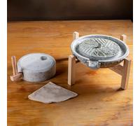 Natural Stone Mill, Household Stone Paste Mill, Hand Crank Milled Grinder, Original Spice Bean Rice Grain Pulverizer, Grinding Teach Tools(30 x 40 cm (11 3/4 x 15 3/4"))
