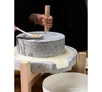 Natural Stone Mill, Nutmeg Chilli Wheat Flour Hand Grinder Mill, Soybean Food Paste Grinding Stone with Stand(30 x 40 cm (11 3/4 x 15 3/4"))
