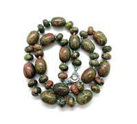 Natural Stone Necklace 10x14mm Cylindrical Beads 5x9mm Ladies About 18 Inches(7)