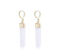 Natural Stone Ornaments Irregular Raw Black Tourmaline Natural Stone Crystal Healing Drop Earrings Vintage Earrings