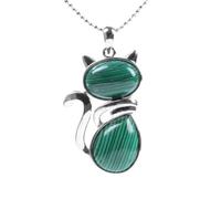 Natural Stone Pendant Cat Pendants Suspension, Animal Cat Jewelry Necklac, Amethyst Tiger Eye Green Aventurine Pink Crystal Jewelry Necklaces