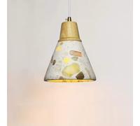 Natural Stone Pendant Light Kitchen Island Nordic Marble Small Ceiling Hanging Lamp Vintage Farmhouse Wood Mid Century Chandelier for Dining Room Bedroom Entry