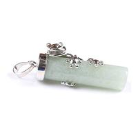 Natural Stone Pendant Necklace For Women,Hand-Engraved Frog Wrapped Gemstone Pendant Necklaces Natural Aventurine Stone Pendants Yoga Reiki Stone Necklace Women Jewelry present For Wife Girlfriend