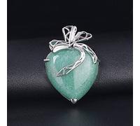 Natural Stone Pendant Necklace For Women,Natural Aventurine Stone Necklace Sliver Hollow Bow Stone Pendants Gemstone Pendant Necklaces Yoga Reiki Women Jewelry present For Wife Girlfriend Friend