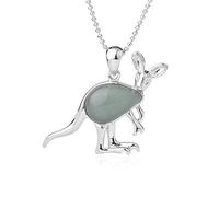 Natural Stone Pendant Necklace For Women,Natural Aventurine Stone Pendant Kangaroo Pendant Necklace Gemstone Pendant Necklaces Stone Necklace Lady Jewelry present For Women Girlfriend