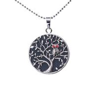 Natural Stone Pendant Necklace For Women,Natural Blue Sandstone Stone Necklace Handmade Wire Wrapped Tree Of Life Owl Pendant Gemstone Pendant Necklaces Stone Necklace Women Jewelry present For Wife