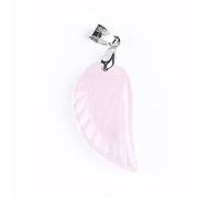 Natural Stone Pendant Necklace For Women,Natural Rose Quartz Stone Pendants Handmade Carved Dragon Angel Wings Gemstone Pendant Necklaces Yoga Reiki Stone Necklace Women Jewelry present For Wife