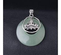Natural Stone Pendant Necklace For Women,Natural Stone Pendant Necklace Handmade Lotus Pose Yoga Aventurine Pendant Decoration Gemstone Pendant Necklaces Chakra Necklace Lady Jewelry present For Women