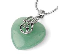 Natural Stone Pendant Necklace For Women,Stone Necklace Natural Aventurine Stone Pendants Hand Carved Flower Vine Gemstone Pendant Necklaces Women Jewelry present For Wife Girlfriend Friend