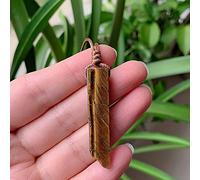 Natural Stone Pendant Raw Mineral Irregular Rectangle Quartz Pendulum Amazonite Tiger Eye Lapsi Pink Crystal Necklaces Healing