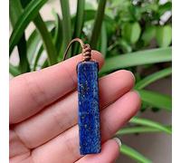 Natural Stone Pendant Raw Mineral Irregular Rectangle Quartz Pendulum Amazonite Tiger Eye Lapsi Pink Crystal Necklaces Healing
