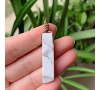 Natural Stone Pendant Raw Mineral Irregular Rectangle Quartz Pendulum Amazonite Tiger Eye Lapsi Pink Crystal Necklaces Healing