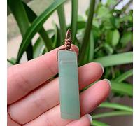 Natural Stone Pendant Raw Mineral Irregular Rectangle Quartz Pendulum Amazonite Tiger Eye Lapsi Pink Crystal Necklaces Healing