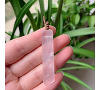 Natural Stone Pendant Raw Mineral Irregular Rectangle Quartz Pendulum Amazonite Tiger Eye Lapsi Pink Crystal Necklaces Healing