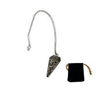 Natural Stone Pendulum Dalmatian Jasper, Crystal Pendulum, Vintage Hexagonal Crystal Pendulum for Radiesthesia, Pendulum Chakra Reiki Divination Wiccan Meditation (Dalmatian Jasper)