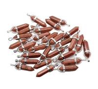 Natural Stone Pendulum Point Pendants Crystals Gemstone DIY Jewelry Necklace Accessories,Red Goldstone