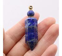 Natural Stone Perfume Bottle Pendant Charm Rose Quartz Amethyst Essential Oil Diffuser Pendant for Women,Lapis Lazuli