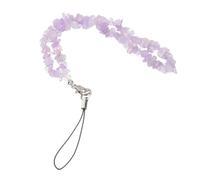 Natural Stone Purple Phone Lanyard with Beaded Design Lightweight Anti-loss Phone String and USB Flash Drives for Everyday Use