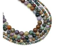 Natural Stone Rainbow Fluorite Beads Loose Spacer Beads for Jewelry Making DIY Handmade Bracelets Necklaces Ear Studs -India Agate-6mm (59 to 61pcs)
