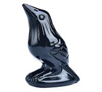Natural Stone Raven Statue, Crystal Energy Crow Sculpture, Hand Carved Bird Figurine, Interactive Spiritual Décor Accent, Mindfulness Symbol Ornament, Meditation Bedroom Display 1.18x0.98x1.97 Inches