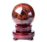 Natural Stone Red Obsidian Crystal Sphere Ball, Astrologer Energy Ball Chakra Ball, Home Decorations Meditation Ornaments,2.4"(6cm)