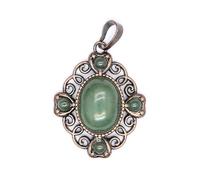 Natural Stone Retro Hollow Flower Blue Point Stone Pendant Necklace - Unique Crystal Jewelry for Women