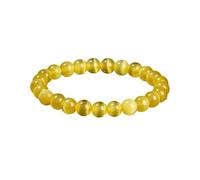 Natural Stone Round Bead Bracelets Women Trendy 6/8/10mm Elastic Rope Bracelet Yoga Jewelry White Blue Yellow(Beads approx 8mm,F)