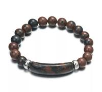 Natural Stone Tiger Eye Beaded Bracelet Elasticity Bangle Elegant Women Jewelry-Golden Swan Stone