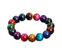 Natural Stone Tiger Eye Bracelet Three Color Protection Handmade Adjustable(19cm(7.48inch),8MM BEADS_1)