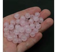 Natural Stone Volcanic Lave Round Beads 4 6 8 10mm Loose Gemstone Bead for Jewelry Making DIY Charms Bracelet Necklace Earring-Rose Quartz-6mm- 56-60pcs