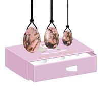 Natural Stone Yoni Eggs Drilled Jade Egg Set with Box Women Kegel Exercise Muscle Tightening Feminine Product-Rhodonite Eggs