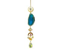 Natural Stones Agate Sun Catcher Agate Sun Catcher For Rainbow Maker Hanging Crystal Witch Suncatcher Windchime Wall Decor(Blue)