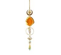 Natural Stones Agate Sun Catcher Agate Sun Catcher For Rainbow Maker Hanging Crystal Witch Suncatcher Windchime Wall Decor(Yellow)