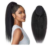 Natural Straight Ponytail Brazilian Remy Human Hair Extension Wrap Around Drawstring In Ponytail for Women Perfect Looking(26inches)