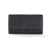 Natural Straw Flat Clutch Women 2025 Boho Purse Top Handle Crossbody Handbag Stylish Woven Envelope Wallet Evening, A-black, Clutch-handbags