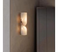 Natural Stwall Sconce Nordic Modern Marble Wall Mounted Light 30W Led Indoor Vintage Farmhouse Bedroom Wall Lamp for Living Room Bathroom Porch Hallway,60Cm/35Cm