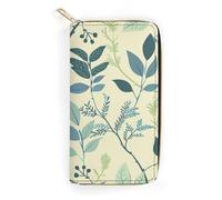 Natural Style Flowers Slim Thin Credit Card Wallet, PU Leather Bifold Cash Wallet, Zipper Coin Pocket Id Window Wallet Storage Bag Wallet Coin Purse Pouch Change Holder Small with Zipper for Men And W