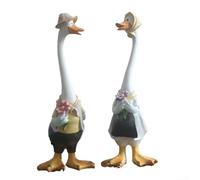 Natural style resin duck ornaments for outdoor For gardens and courtyards, crafted to withstand weather elements and add a playful nature look (C)