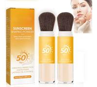 Natural Sunscreen Setting Powder, SPF 50 Powder Face Scalp Sunscreen, Mineral Matte Finish Loose Face Powder, Lightweight, Creates Soft Focus Effect, Oil Control, Minimizes Fine Lines & Pores (2)