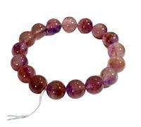 natural super seven quartz gemstone 12mm|round shape smooth cut stone |7 inch|multicolor color stone |energy stretch bracelet | healing wristband | handmade jewelry | LK_WOSB_00337LK_WOSB_00337