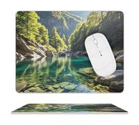 Natural Swimming Pool Mouse Pad Ultra Thin, Leather Mousepad with Waterproof Smooth Surface, Anti Slip Mouse Pad for Gaming, Office & Home 11.8"x9.8"