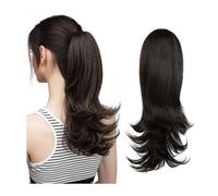 Natural Synthetic Claw Clip In Ponytail Hair Extensions Hairpiece Blonde Hair Wavy False Pigtail Perfect Looking(Black Brown)